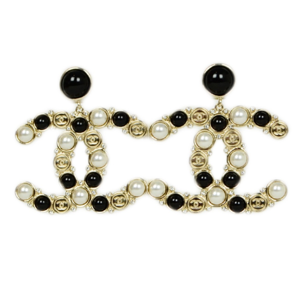 Chanel 2019 Goldtone Hanging CC Pierced Earrings